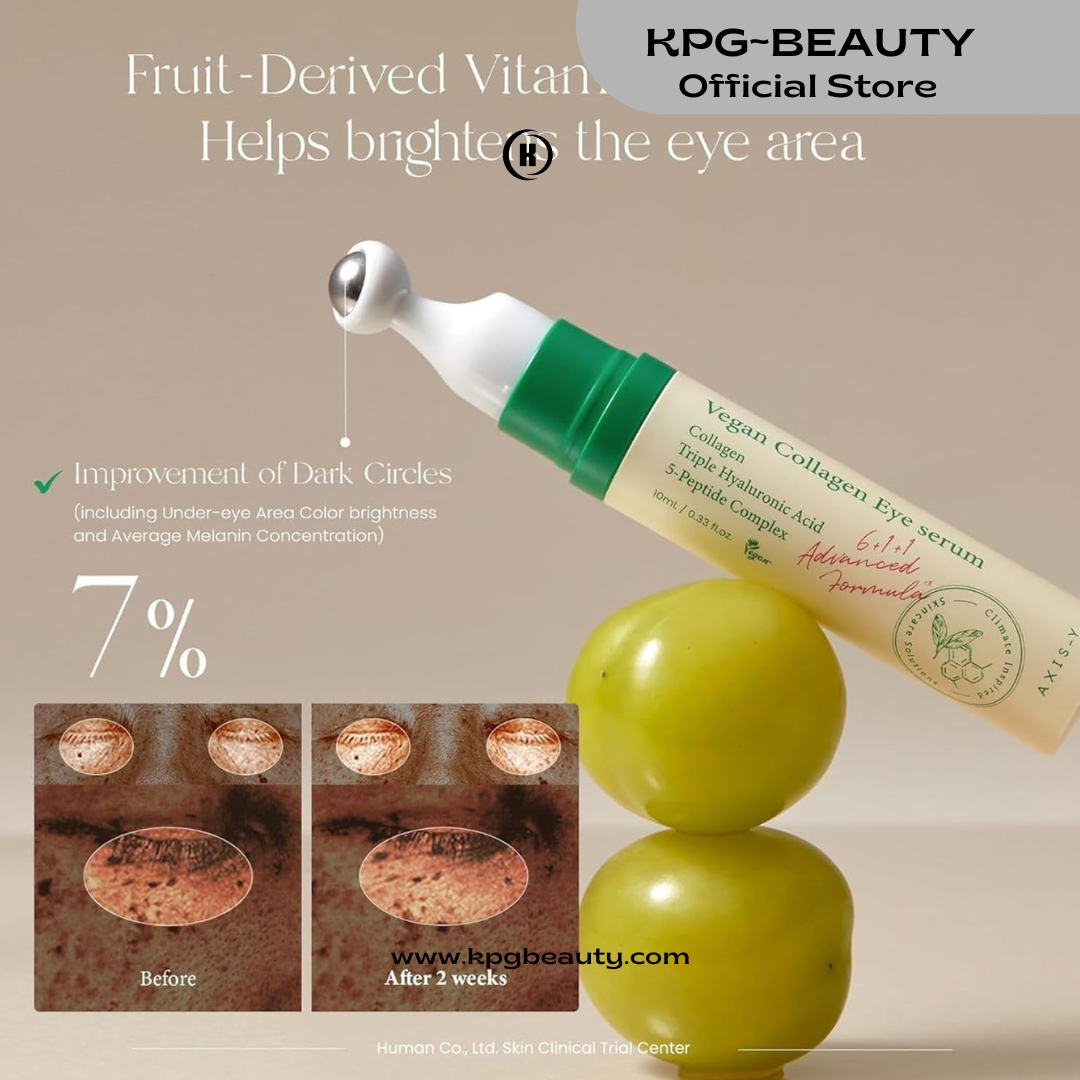 AXIS-Y Vegan Collagen Eye Serum - K Beauty Triple Hyaluronic Acid & Peptide Collagen Serum Improve Skin Elasticity, Reduce Fine Lines & Dark Circles - Vegan Korean Skin Care Eye Cream