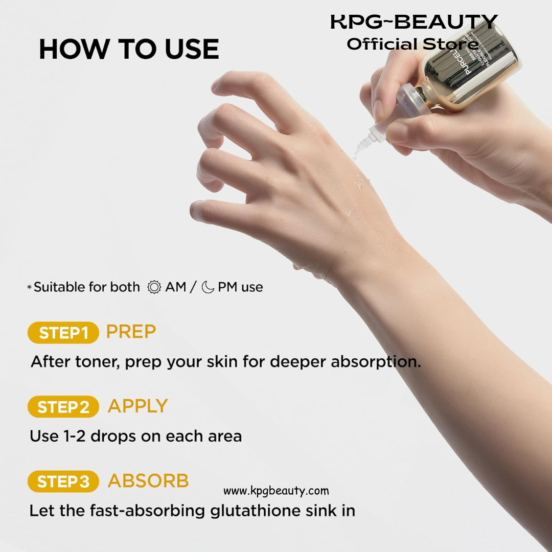 PURCELL Glutathione 5% Face Serum with 1% Niacinamide & 1% Tranexamic Acid – Flexible Liposome Tone up Serum for Anti pigmentation & Hydration (1.85 fl oz / 55 ml) Purecell