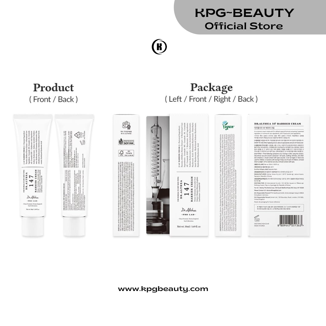 Dr.Althea 147 Barrier Cream | Daily Skin Barrier Care | Deep Hydrating with Hyaluronic Acid & Ceramides | Korean Vegan Skincare for All Skin Types