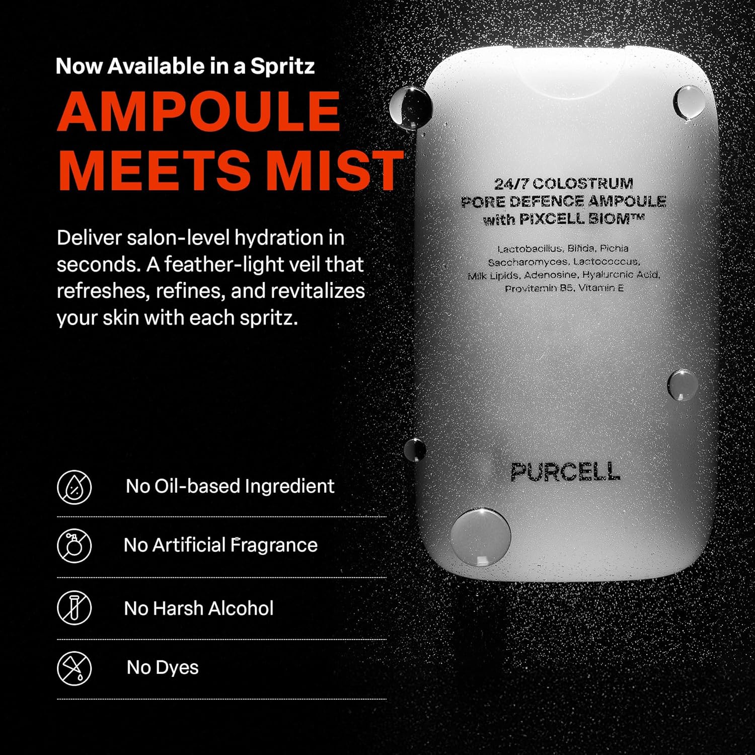 24/7 Colostrum Ampoule Mist - Glass skin with Long Hydration, Poreless Smooth Skin, Before & After Makeup, Hyaluronic Acid and Vitamin