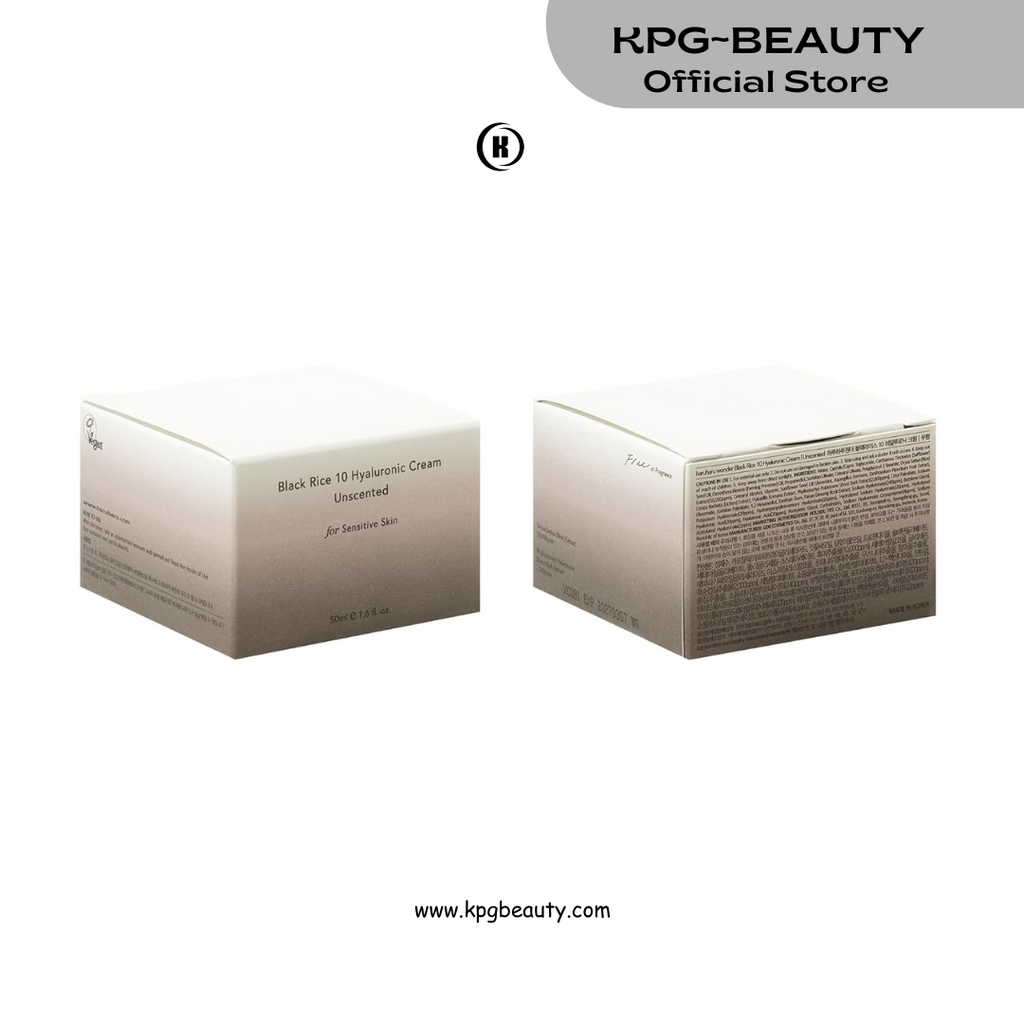 HARUHARU wonder Black Rice 10 Hyaluronic Cream Unscented, 1.6 fl oz, Vegan, Cruelty-Free, Korean Skincare 50 ML
