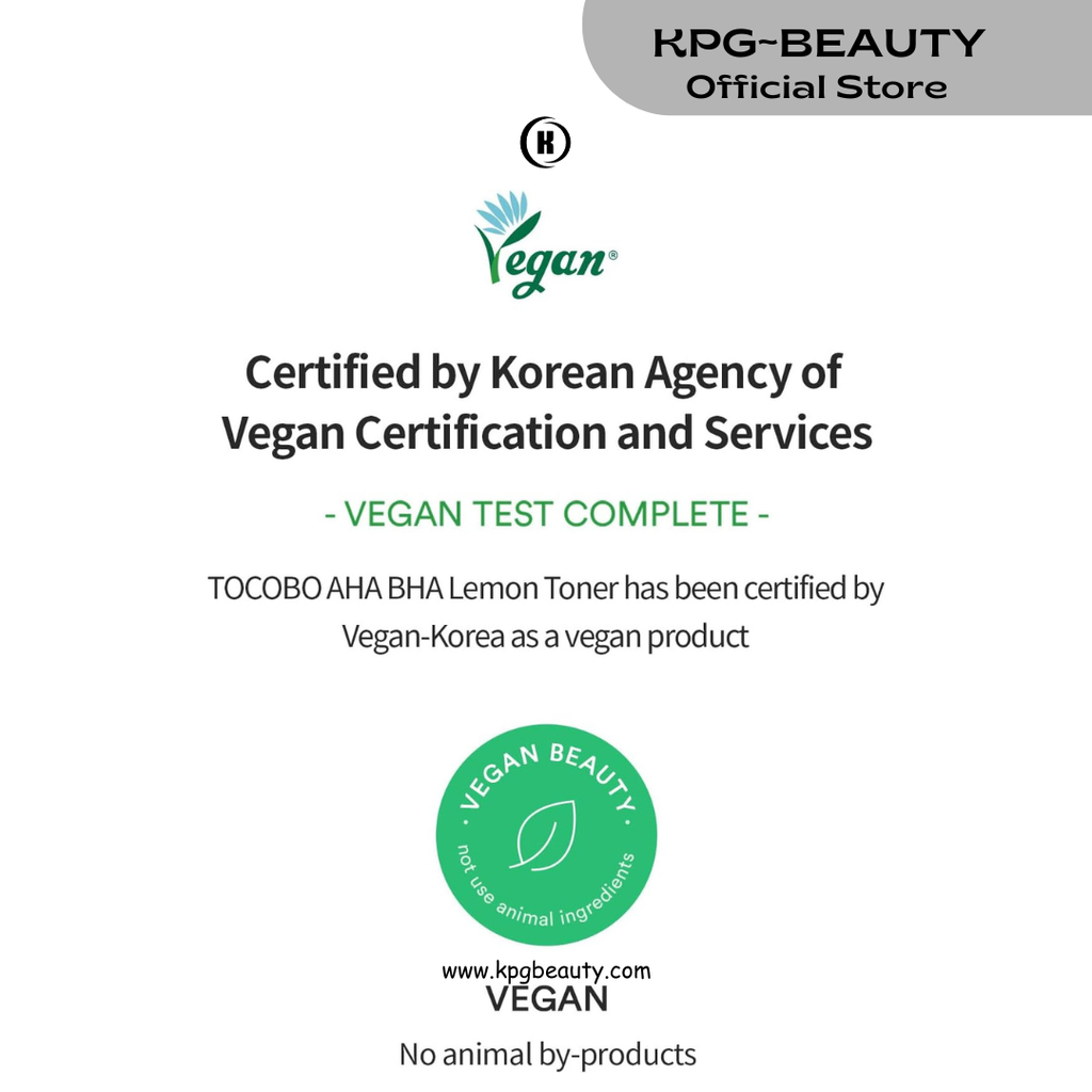 TOCOBO Korean Skincare AHA BHA Lemon Toner 150ml Tocobo