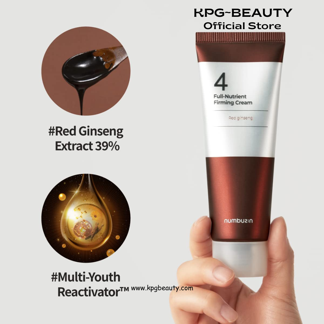 numbuzin No.4 Cream | Full-Nutrient Firming Cream | Skin Elasticity, Wrinkle Care, Anti-aging, Deeply Nourishing, Hydration | Red Ginseng, Panthenol, Niacinamide, Bifida | 2.02 fl. oz. Numbuzin