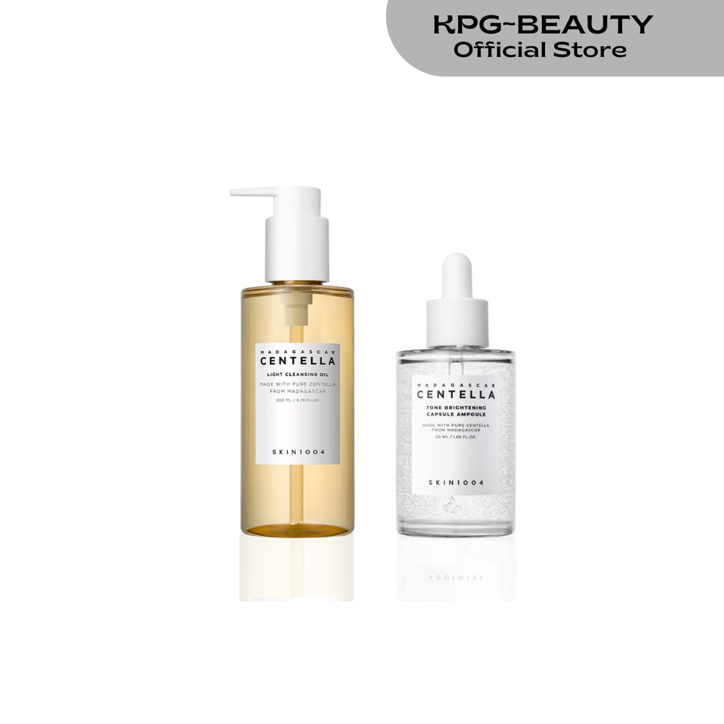 SKIN1004 Centella Tone Brightening Ampoule 100ml + Light Cleansing Oil 200ml Bundle | KPG BEAUTY SKIN1004