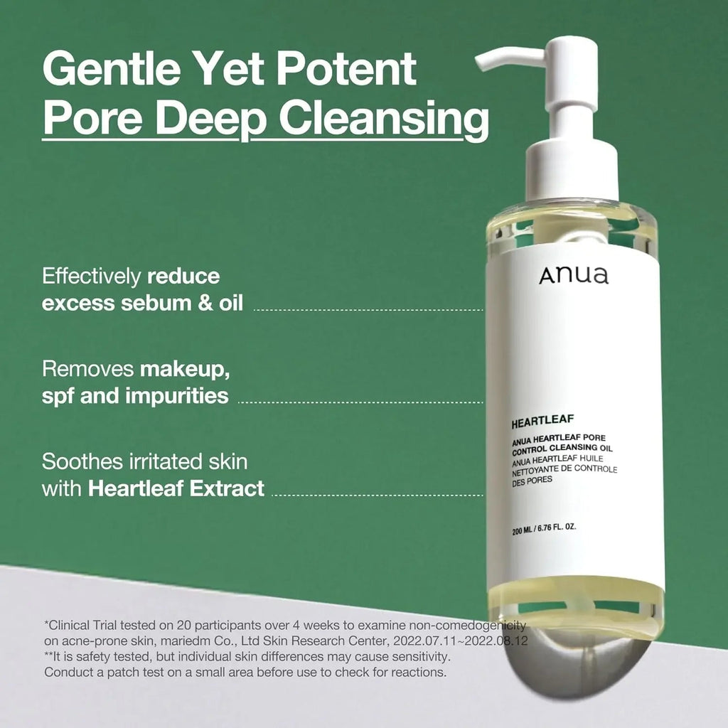 Anua Heartleaf Pore Control anua Cleansing Oil, Oil Cleanser for Face, KPGBEAUTY