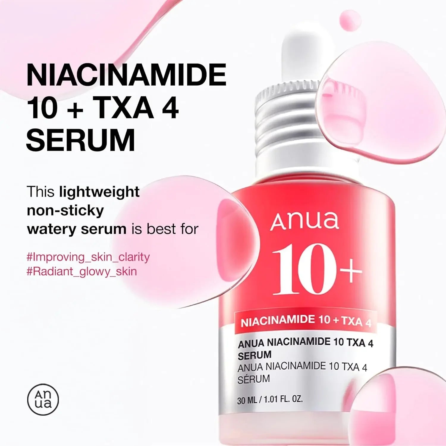 ANUA Niacinamide 10 + TXA 4 Serum, Hyaluronic Acid, Tranexamic acidKPGBEAUTY
