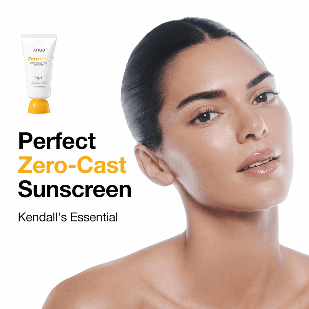 Anua, Zero-Cast Moisturizing Sunscreen SPF 50, Glow Natural Sunscreen for face, No White Cast, Hyaluronic Acid, Niacinamide, Oil-Free, Korean SkincareAnua