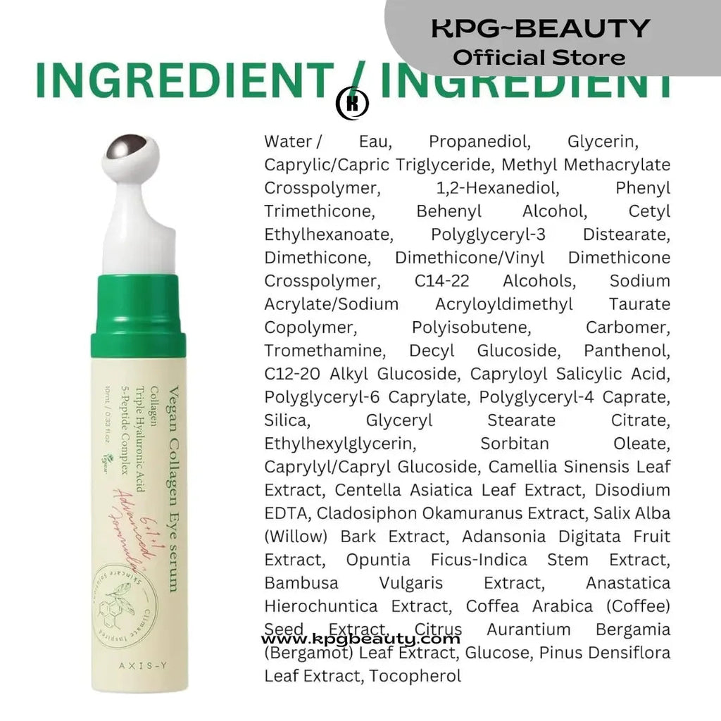 AXIS-Y Vegan Collagen Eye Serum - K Beauty Triple Hyaluronic Acid & Peptide