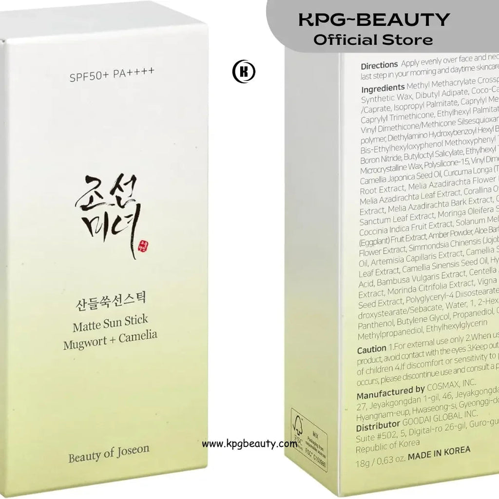 Beauty of Joseon Matte Sun Stick with Mugwort & Camelia SPF ProtectionBeauty of Joseon