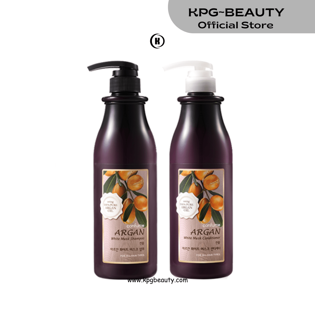 Confume Argan White Musk Hair Shampoo & Conditioner Set – Deep Repair by Welcos KPG BEAUTYWelcos