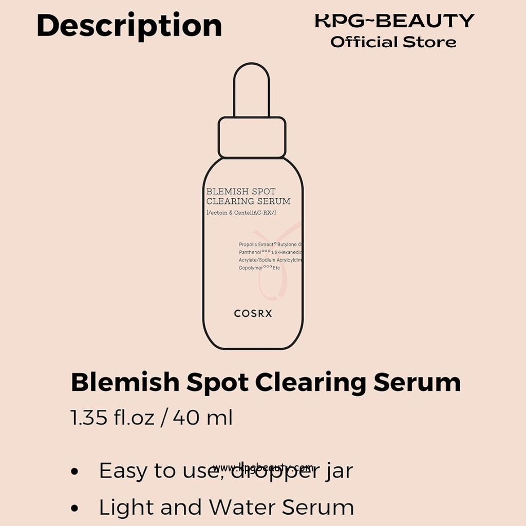 COSRX AC Collection Blemish Spot Clearing Serum, 40ml / 1.35 fl.oz | Centella, Niacinamide, EGF Serum | Cruelty Free, Paraben Free, Korean Skin CareCOSRX