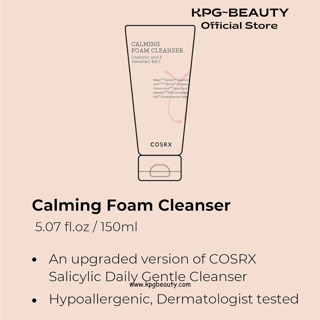 COSRX AC Collection Calming Foam Cleanser Salicylic Acid Acne Face Wash KPG BEAUTYCOSRX
