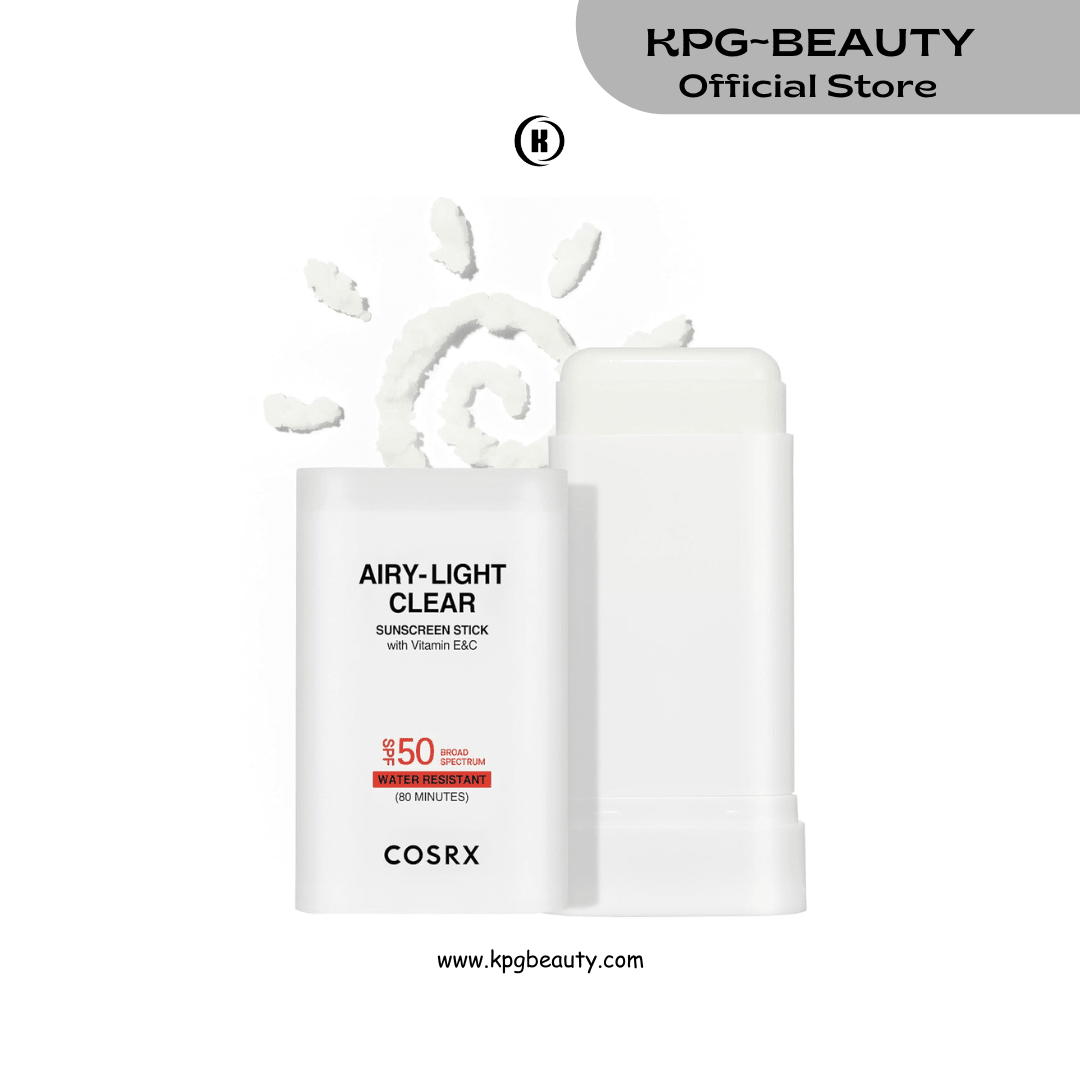 COSRX Airy - Light Clear Sunscreen Stick with Vitamin E&C SPF 50, 0.67 oz, 19g, Korean Suncreen Stick Suncare Sunblock, Lightweight, No White Cast, Water resistant, Oil Control Matte Sunscreen for FaceCOSRX