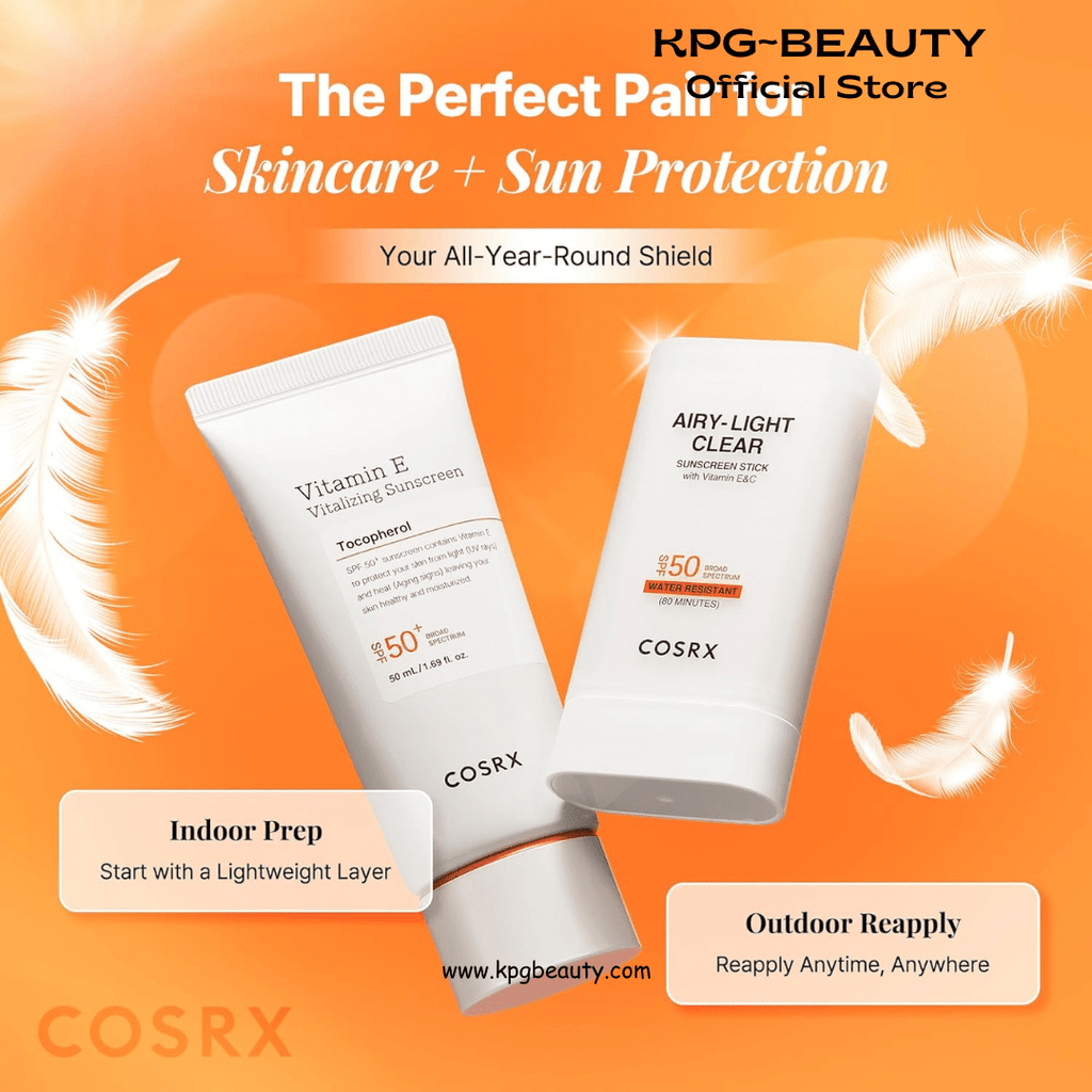 COSRX Airy - Light Clear Sunscreen Stick with Vitamin E&C SPF 50, 0.67 oz, 19g, Korean Suncreen Stick Suncare Sunblock, Lightweight, No White Cast, Water resistant, Oil Control Matte Sunscreen for FaceCOSRX