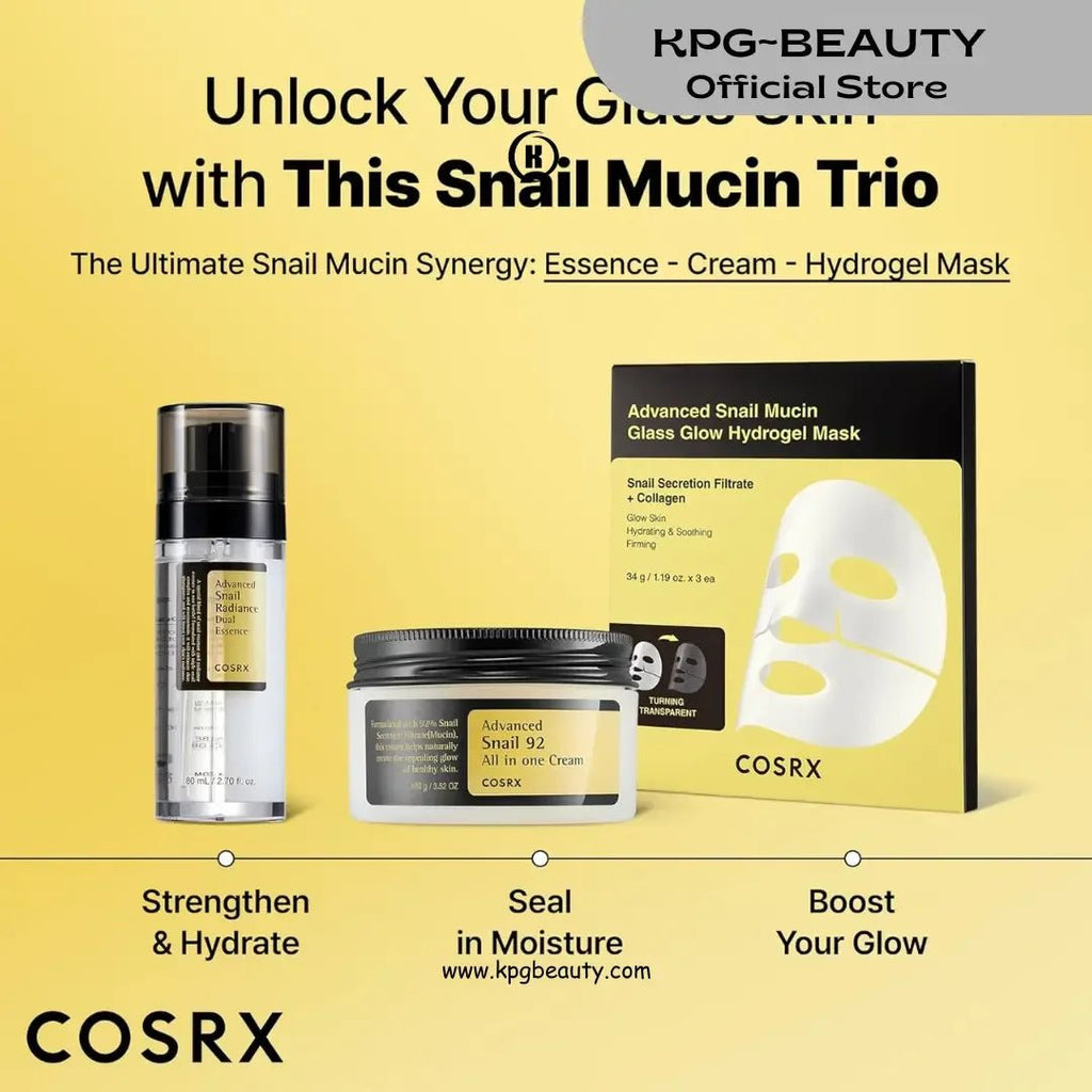 COSRX Niacinamide 5% + Snail Mucin 74% Dual Essence, Anti Aging Face Serum for Dull Skin.