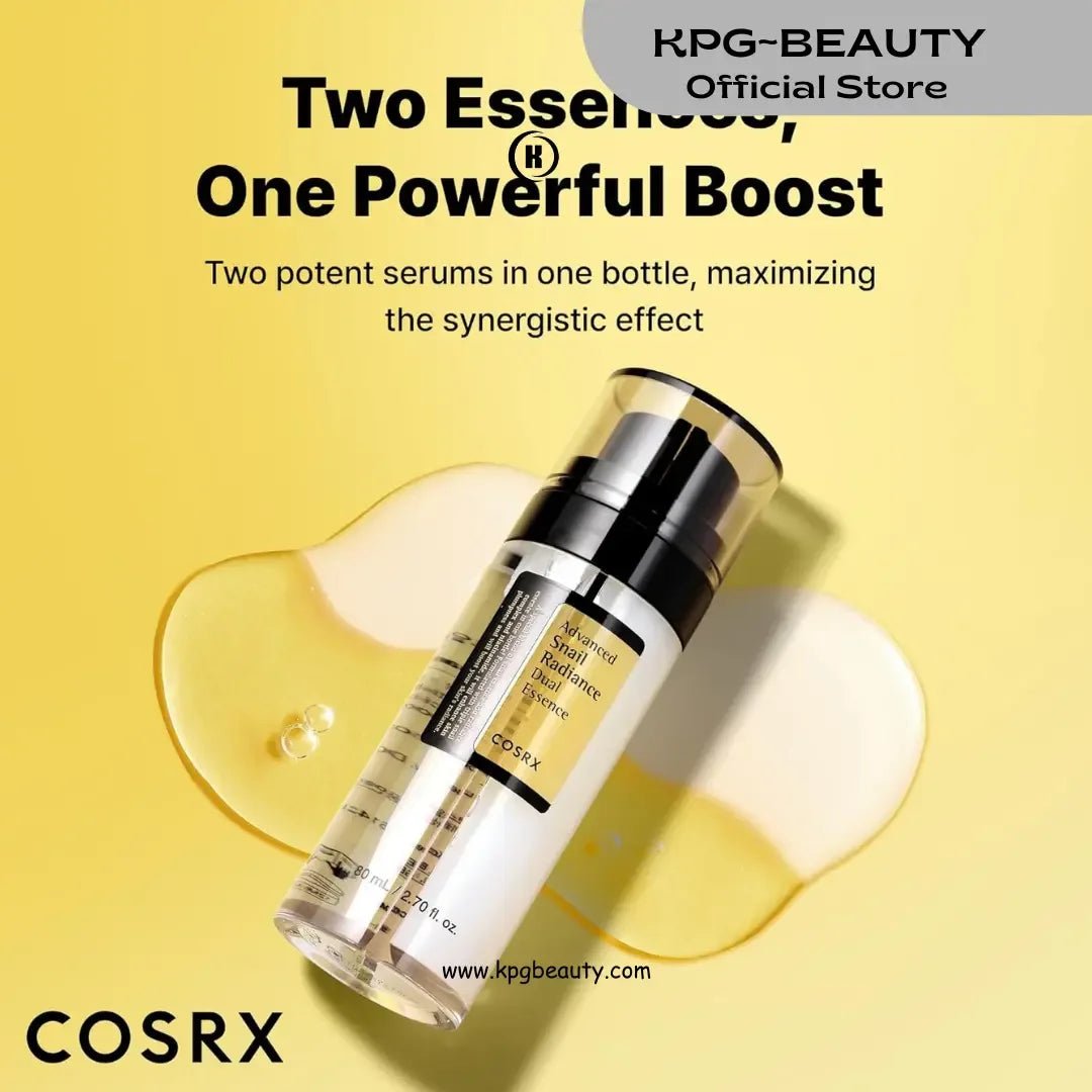 COSRX Niacinamide 5% + Snail Mucin 74% Dual Essence, Anti Aging Face Serum for Dull Skin.