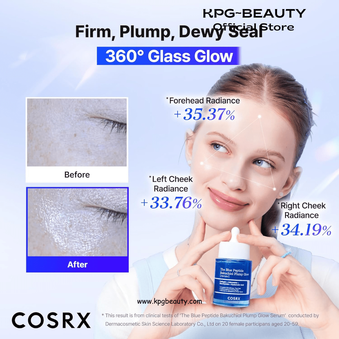 COSRX The Blue Peptide Bakuchiol Plump Glow Serum, Korean Peptide Plumping Serum for face, GHK - Cu Copper Peptides, Bakuchiol, Anti - aging & Firming, Korean Skin Care, Mothers Day Gifts, 1.69 Fl OzKPGBEAUTY