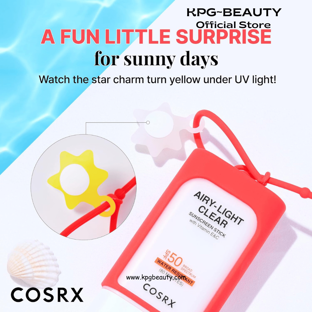 COSRX Vitamin E Sunscreen & Airy Light Clear Sunscreen Stick with Free Keyring, Amazon Exclusive, Korean Sunscreen, Beach Essentials, Travel Essentials, Korean Skincare Set Mothers Day Gifts for WomanCOSRX