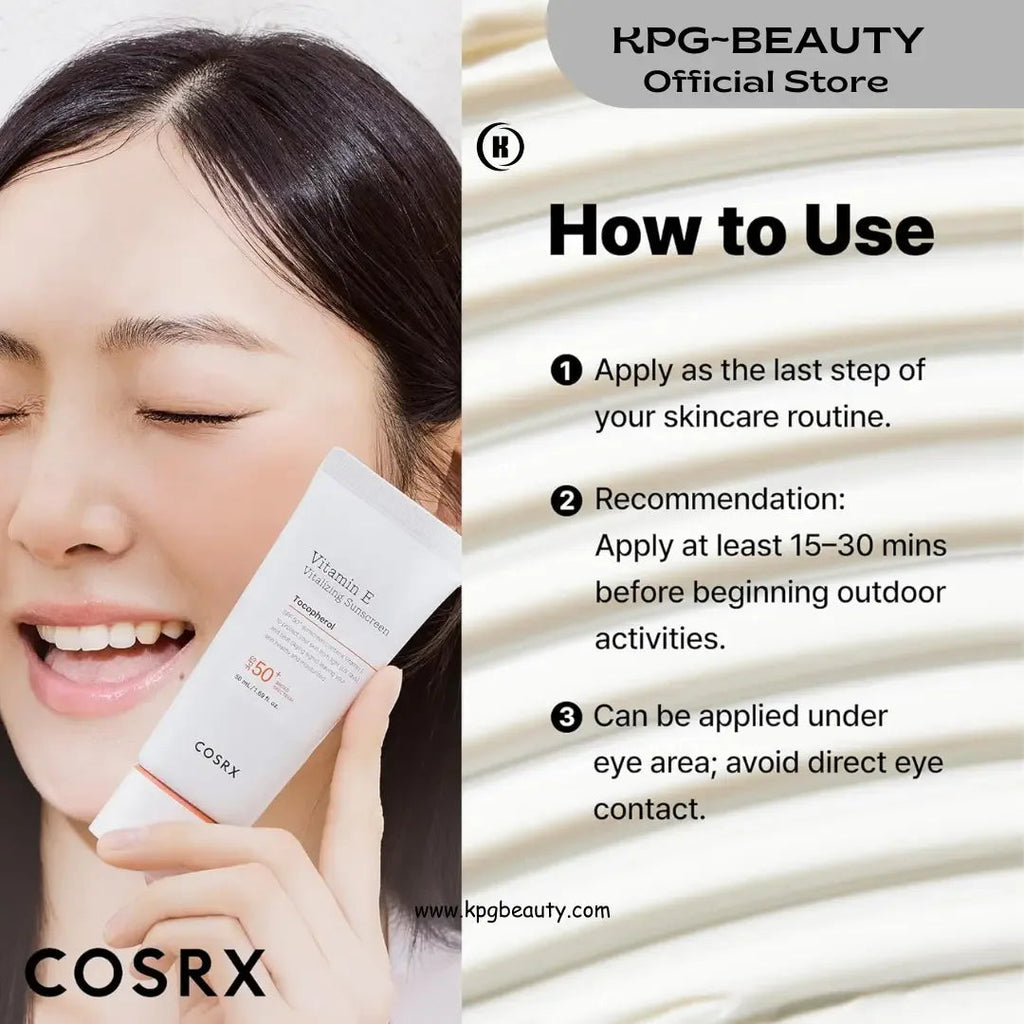 COSRX Vitamin E Vitalizing Sunscreen SPF 50+ Nourishing Daily Sun ProtectionCOSRX