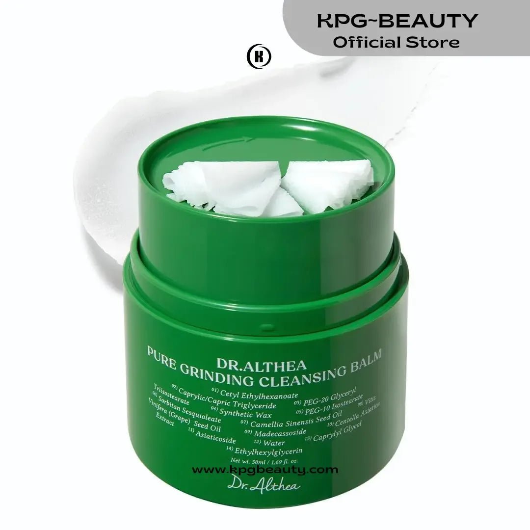Dr.Althea Pure Grinding Cleansing Balm in packaging with a sorbet texture for easy makeup removal