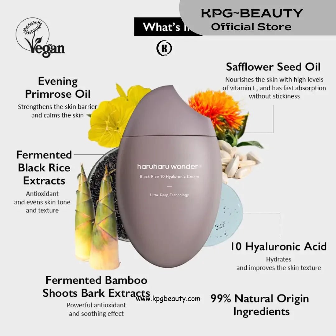 HARUHARU wonder Black Rice 10 Hyaluronic Cream, 1.6 fl oz - KPGBEAUTY