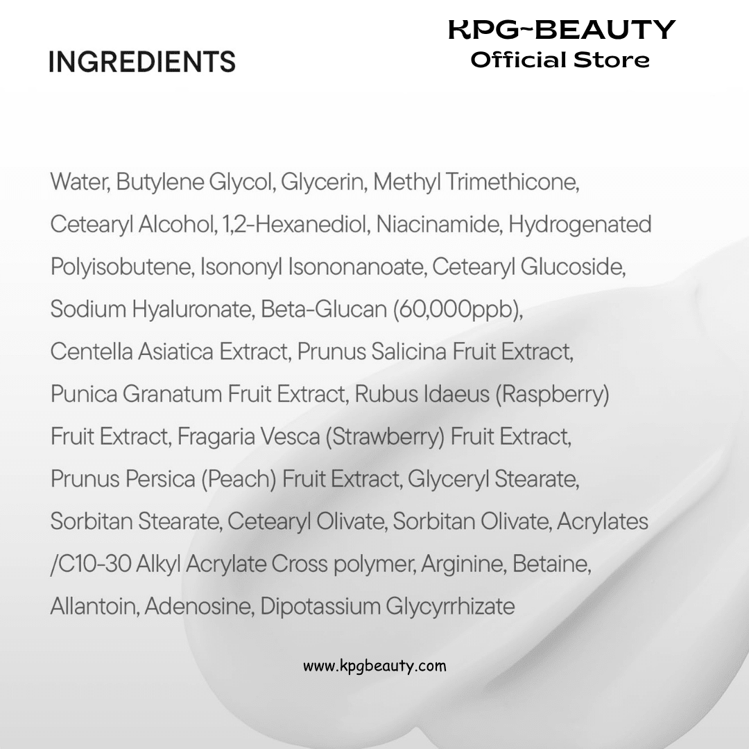 IUNIK Beta-Glucan Daily Moisture Cream Hydrating Barrier Repair Moisturizer KPG BEAUTYIUNIK