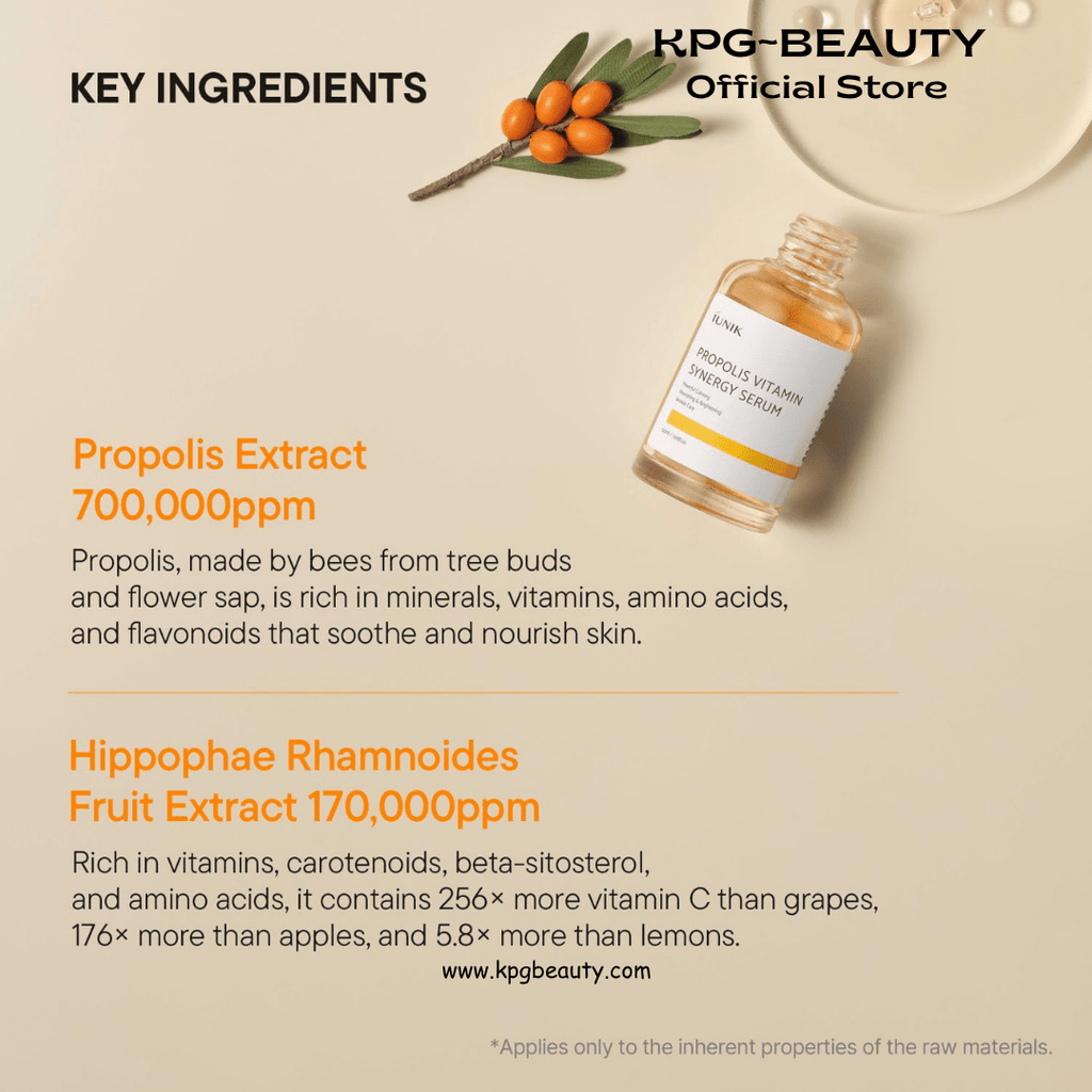 IUNIK Propolis Vitamin Synergy Serum Glow Boosting Nourishing Serum KPG BEAUTYIUNIK
