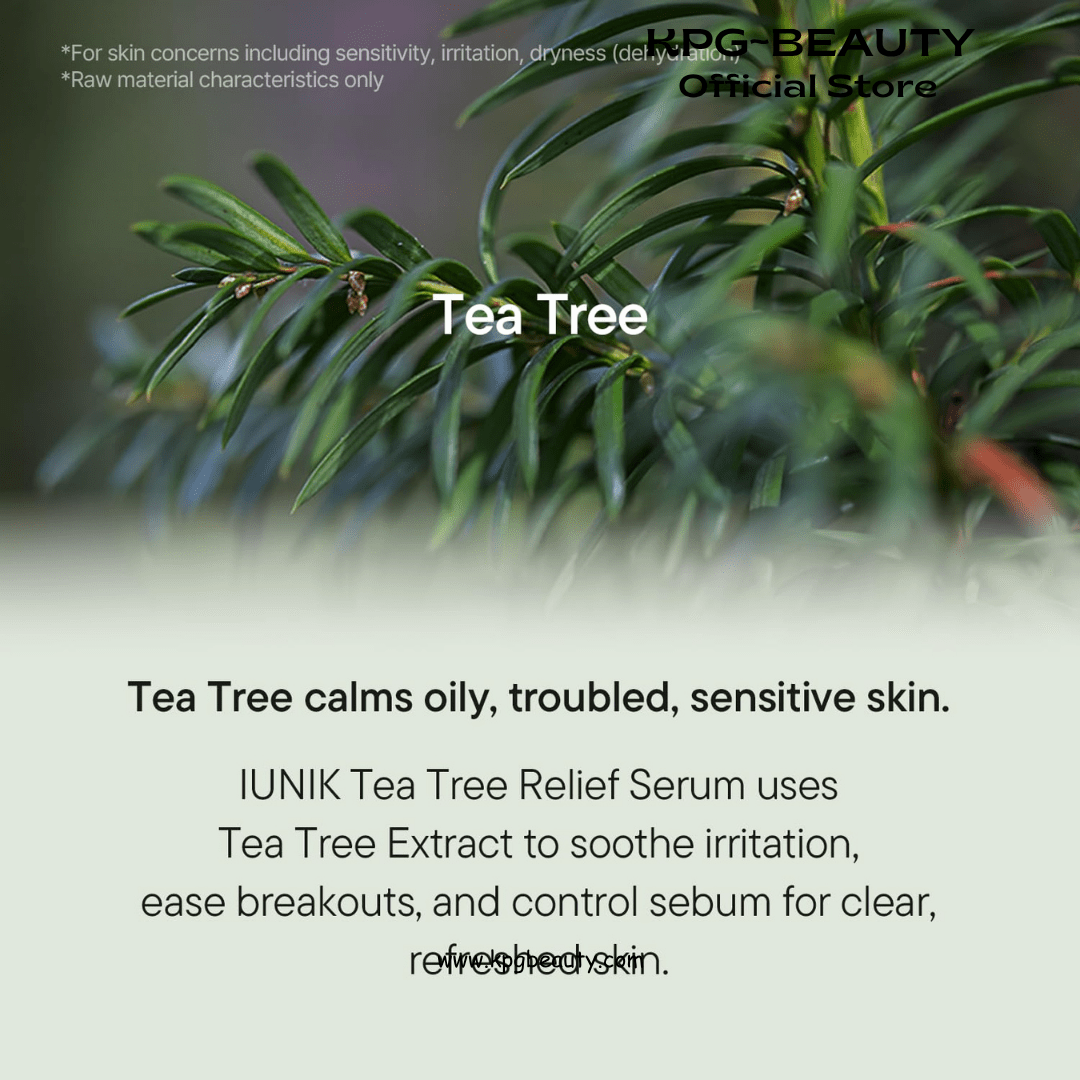 IUNIK Tea Tree Relief Serum Soothing Oil Control Centella Ampoule KPG BEAUTYIUNIK