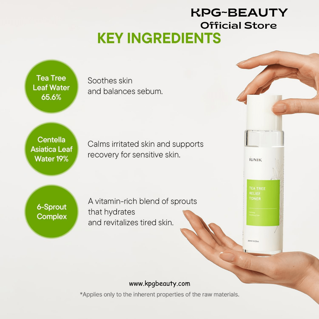 IUNIK Tea Tree Relief Toner Soothing Acne Care Toner KPG BEAUTYIUNIK