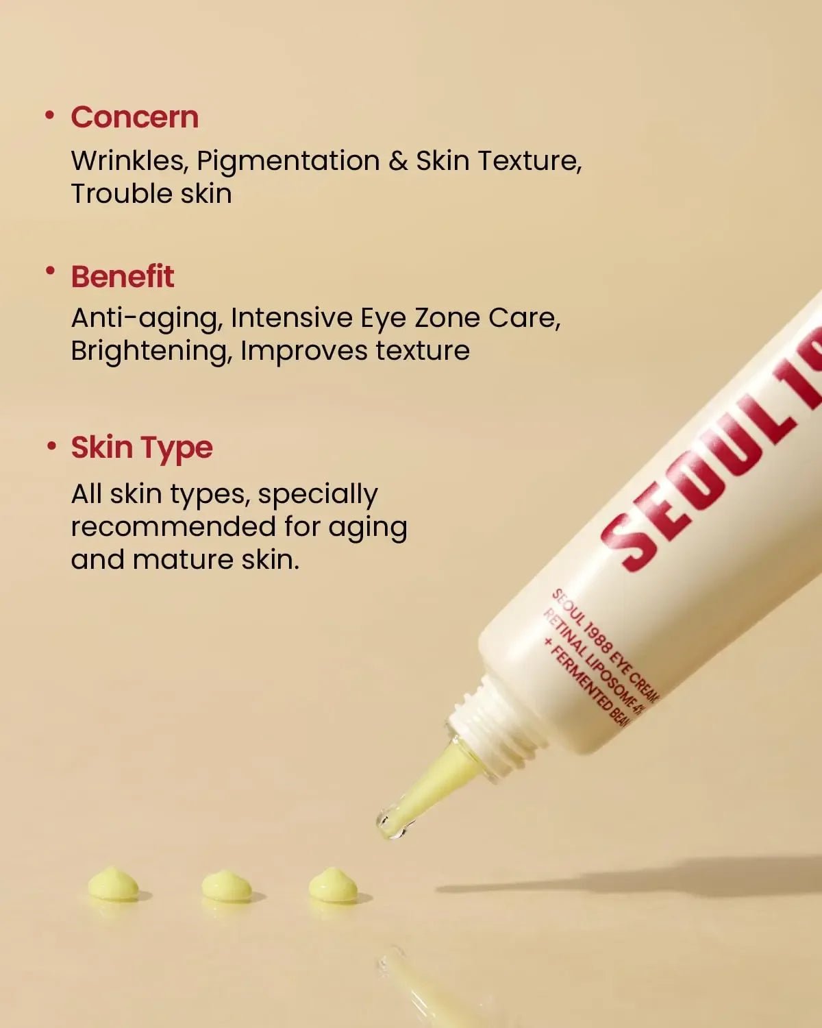 KSECRET SEOUL 1988 Eye Cream : Retinal Liposome 4% + Fermented Bean, wrinkle care