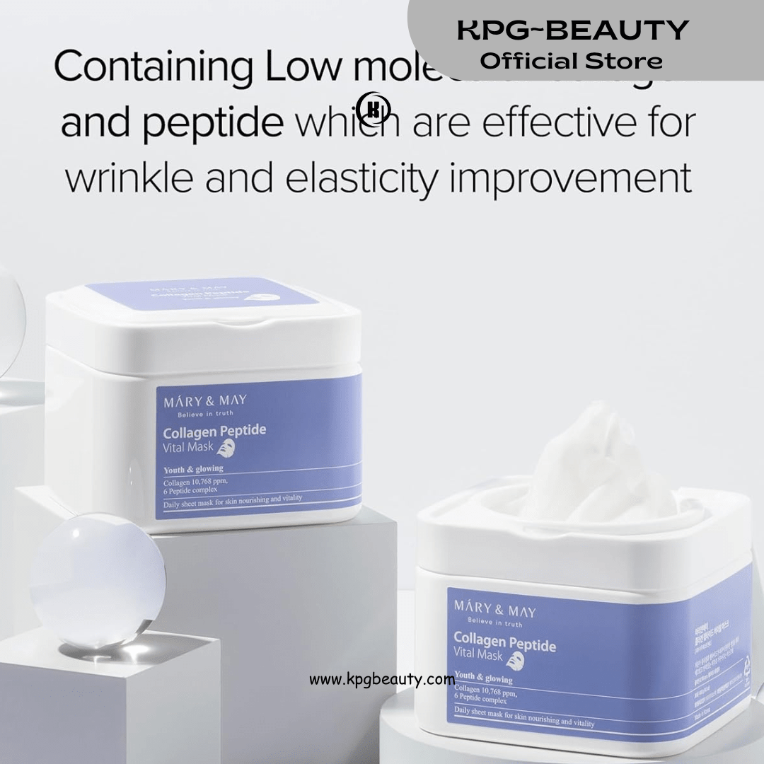 Mary & May Collagen Peptide Vital Mask: Daily Korean Sheet Mask for Firming & Elasticity
