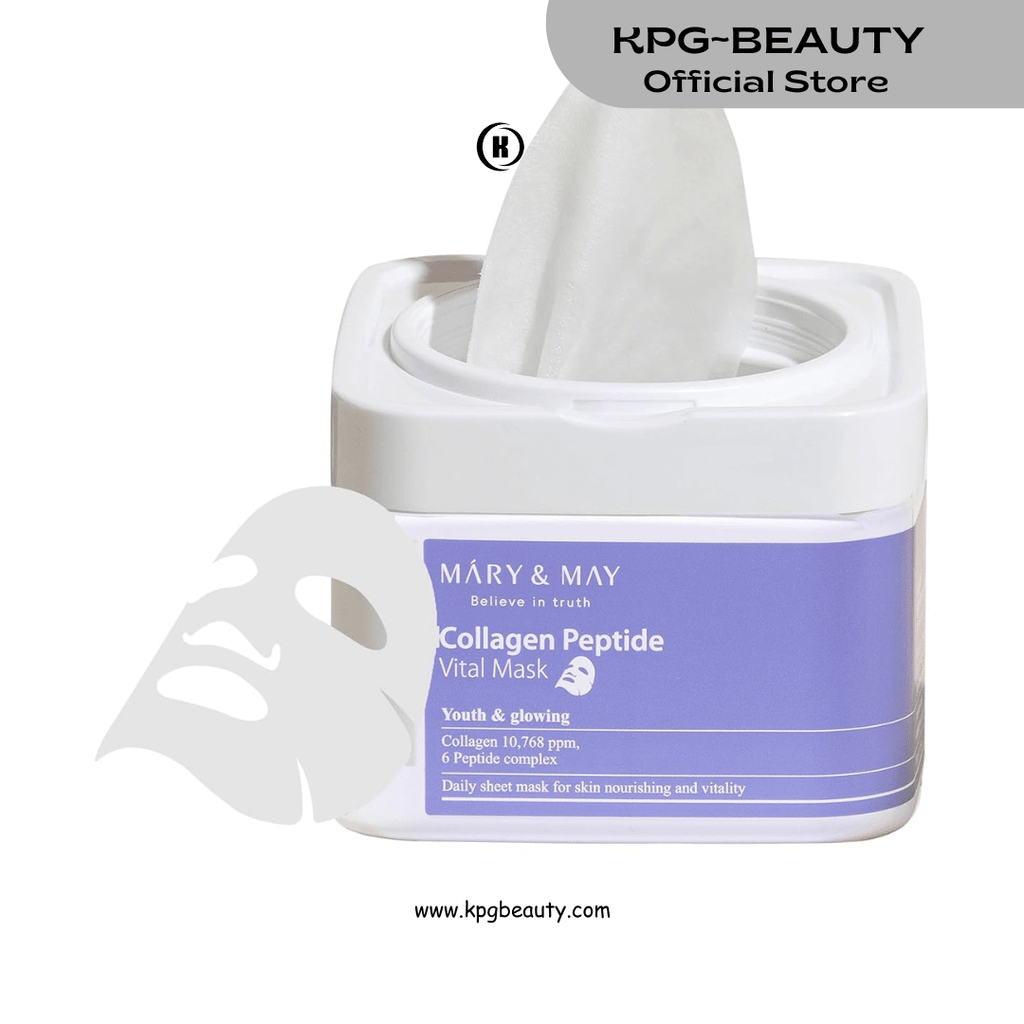 Mary & May Collagen Peptide Vital Mask: Daily Korean Sheet Mask for Firming & Elasticity