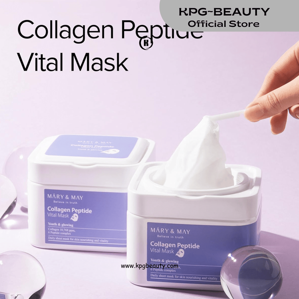 Mary & May Collagen Peptide Vital Mask: Daily Korean Sheet Mask for Firming & Elasticity
