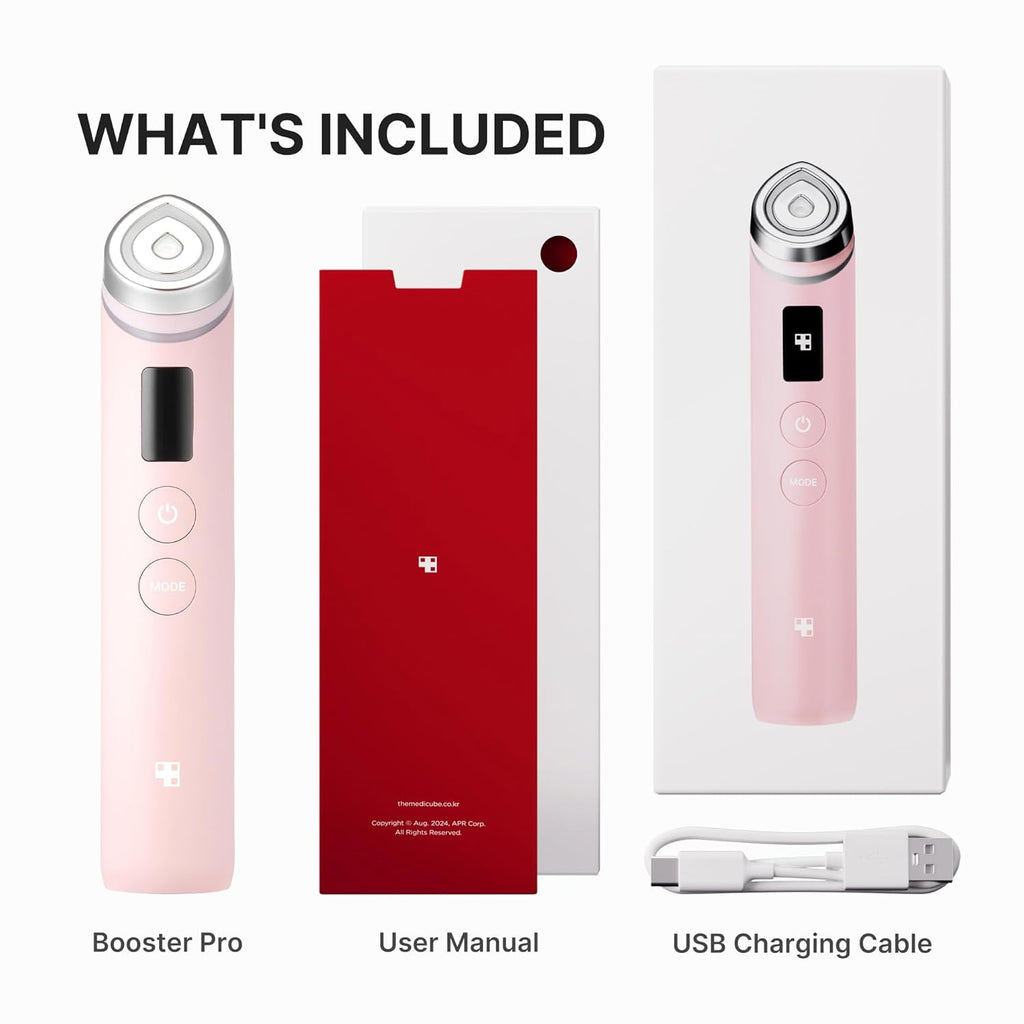 Medicube Booster Pro 6 - in - 1 Real Glass Glow Beauty Massager (Pink)Medicube