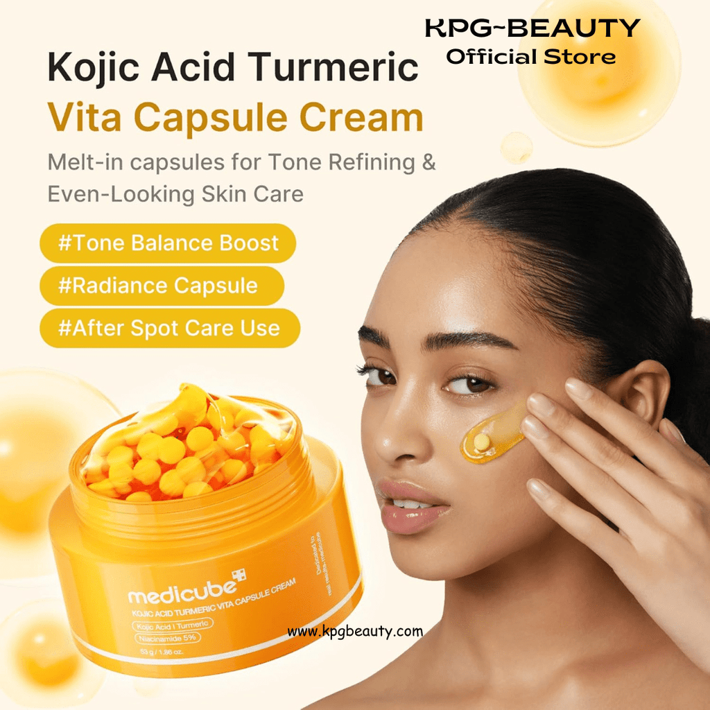 medicube Capsule Cream with Kojic Acid & Turmeric for Uneven Skin Tone | Tone Renewal & Radiance Care for troubled skin | Turmeric, Kojic, Vitamin C | Korean Skincare, 1.86 ozMedicube