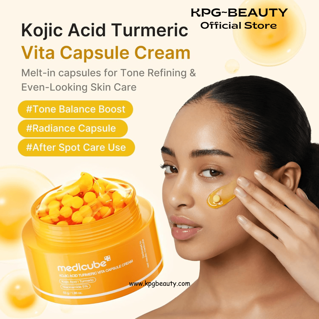 medicube Capsule Cream with Kojic Acid & Turmeric for Uneven Skin Tone | Tone Renewal & Radiance Care for troubled skin | Turmeric, Kojic, Vitamin C | Korean Skincare, 1.86 ozMedicube