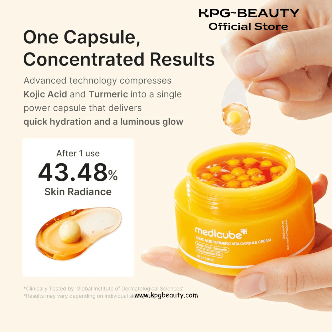 medicube Capsule Cream with Kojic Acid & Turmeric for Uneven Skin Tone | Tone Renewal & Radiance Care for troubled skin | Turmeric, Kojic, Vitamin C | Korean Skincare, 1.86 ozMedicube