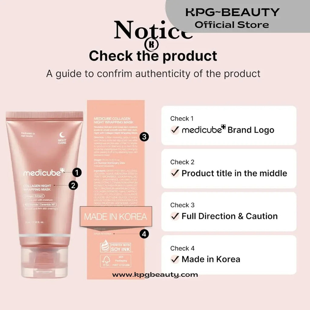 Medicube Collagen Overnight Wrapping Peel Off Facial Mask Pack Skin - Korean Skin Care 75 ml - KPGBEAUTY