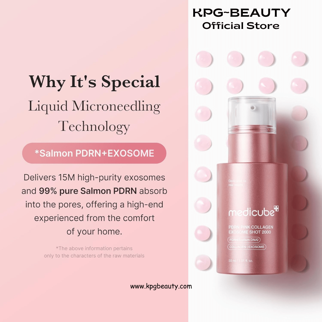 medicube Exosome Shot PDRN Pink Collagen 2,000 PPM Spicule Facial Serum | Liquid Skin Booster | Exosome, Salmon DNA Spicules | Uneven Skin Tone, Pore Care, Skin Texture | Korean Skincare, 1.01 fl.ozMedicube