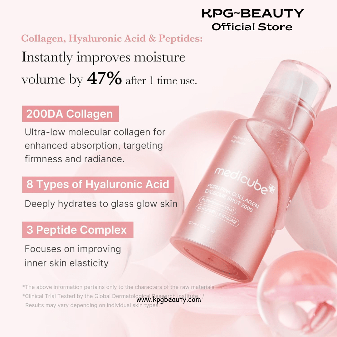 medicube Exosome Shot PDRN Pink Collagen 2,000 PPM Spicule Facial Serum | Liquid Skin Booster | Exosome, Salmon DNA Spicules | Uneven Skin Tone, Pore Care, Skin Texture | Korean Skincare, 1.01 fl.ozMedicube