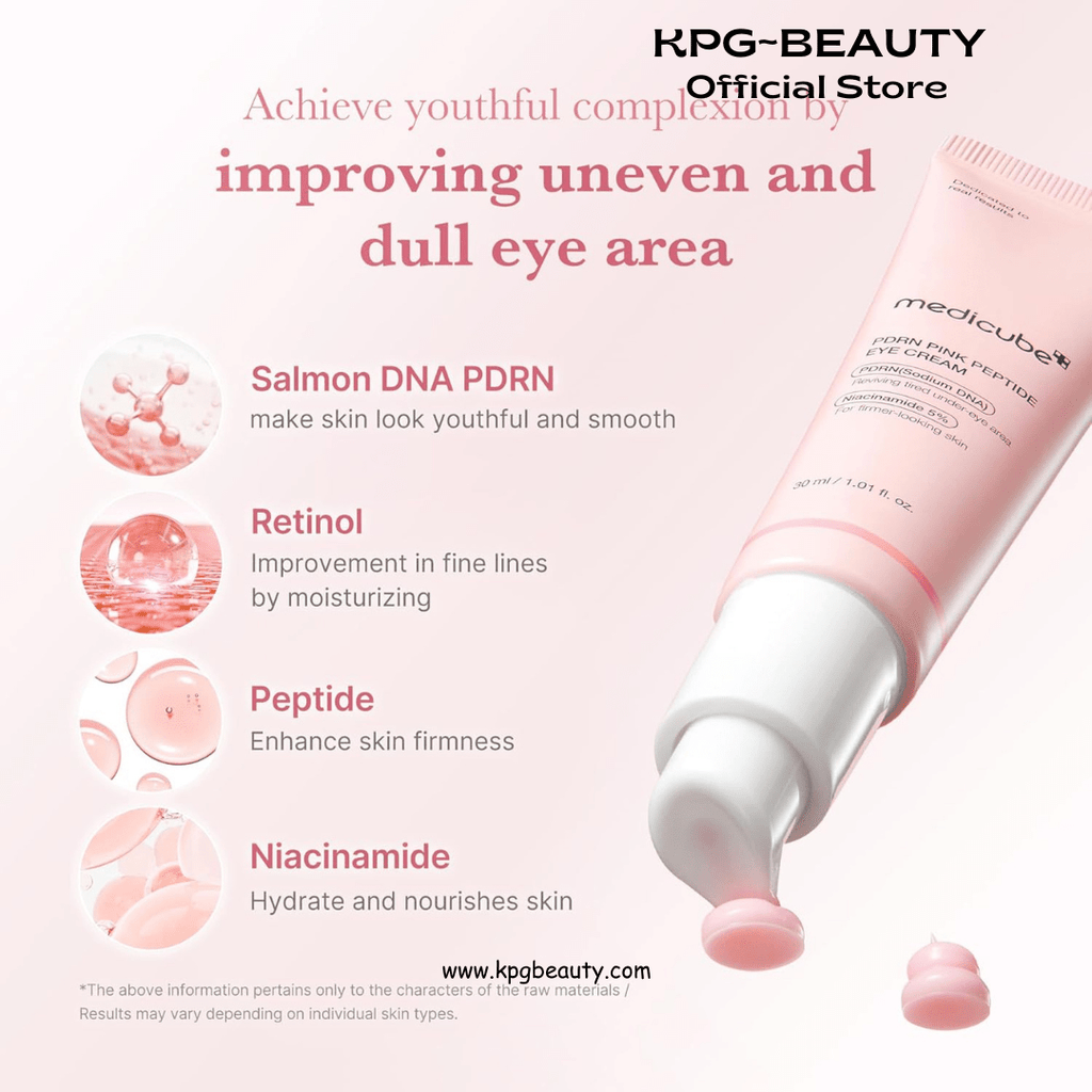 medicube Eye Serum with Salmon DNA PDRN & Pink Peptides | 99% Purity Retinol for Fine Lines | PDRN & Niacinamide for Uneven Skin Tone | Korean Skincare, 1.01 fl.ozMedicube