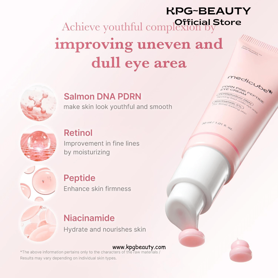 medicube Eye Serum with Salmon DNA PDRN & Pink Peptides | 99% Purity Retinol for Fine Lines | PDRN & Niacinamide for Uneven Skin Tone | Korean Skincare, 1.01 fl.ozMedicube