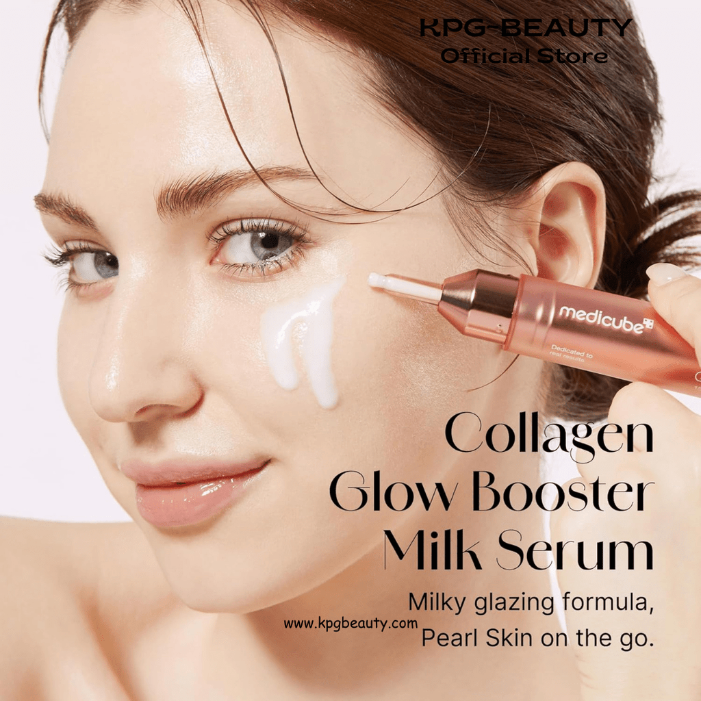 medicube Milky Collagen Double Glow Lock Duo: Collagen Glazed Milky Wrapping Mask and Booster Serum | 130DaCollagen, Niacinamide, Glutathione for Plumped, Radiant Glass SkinMedicube