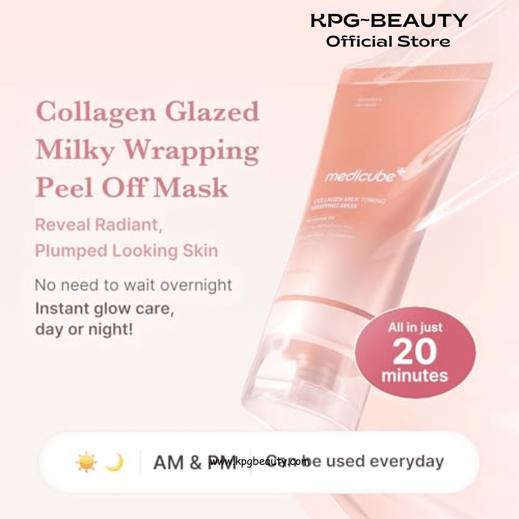 medicube Milky Collagen Double Glow Lock Duo: Collagen Glazed Milky Wrapping Mask and Booster Serum | 130DaCollagen, Niacinamide, Glutathione for Plumped, Radiant Glass SkinMedicube