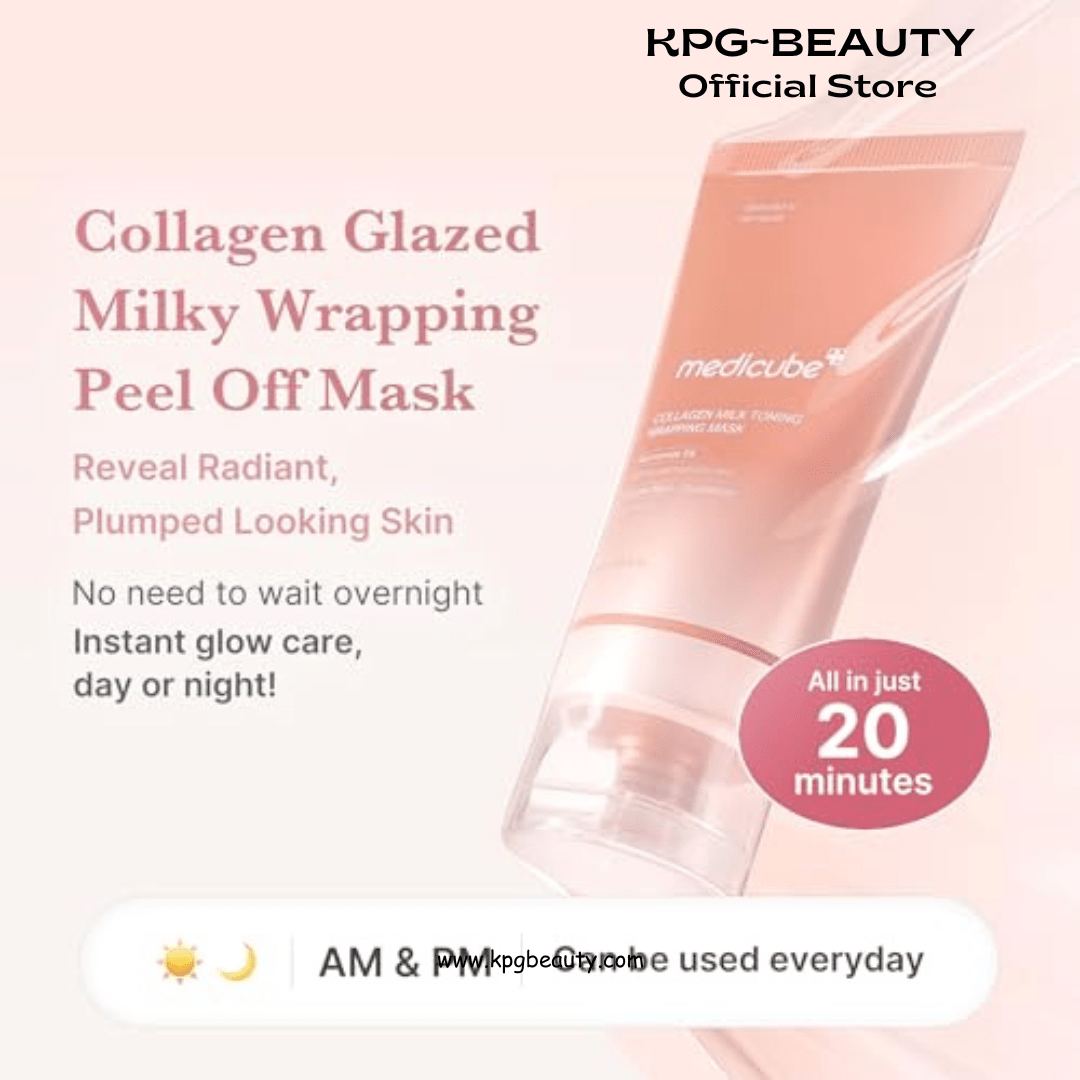 medicube Milky Collagen Double Glow Lock Duo: Collagen Glazed Milky Wrapping Mask and Booster Serum | 130DaCollagen, Niacinamide, Glutathione for Plumped, Radiant Glass SkinMedicube