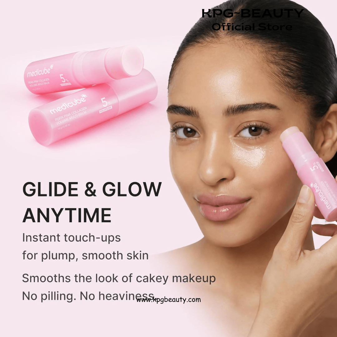 medicube PDRN Pink Collagen Volume Multi Balm Stick | Volufiline, PDRN, NAD, Collagen | Face & Body Balm for Under - Eyes, Neck, Forehead, Smile Lines, Lips | Plumping, Radiance, Line Care | K - BeautyMedicube
