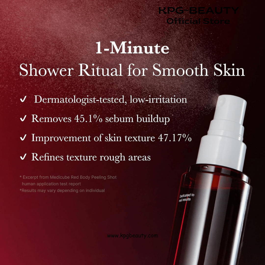 medicube Red Body Peeling Shot, AHA + BHA Exfoliating Body Spray for Summer - Ready Smooth Skin, Treats Strawberry Skin, Bumps & Breakouts, 3.88 ozMedicube
