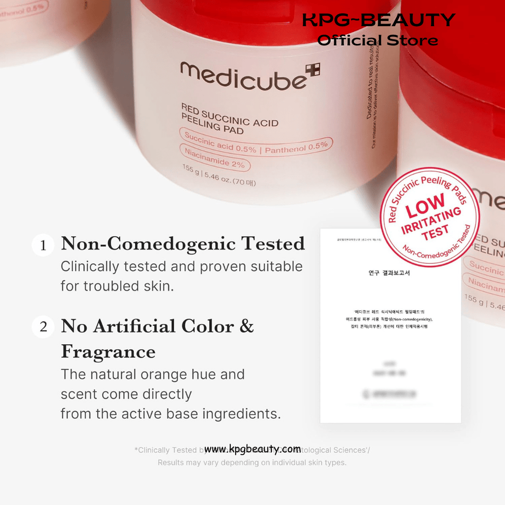 medicube Toner Pads Red Succinic Acid Panthenol Facial Peeling Pad | Exfoliating Toner Pad for Breakout - Prone Skin | Niacinamide, AHA, BHA, and Soothing Panthenol - Non - Comedogenic, 70 Pads (1 Pack)Medicube