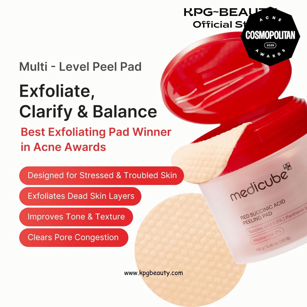 medicube Toner Pads Red Succinic Acid Panthenol Facial Peeling Pad | Exfoliating Toner Pad for Breakout - Prone Skin | Niacinamide, AHA, BHA, and Soothing Panthenol - Non - Comedogenic, 70 Pads (1 Pack)Medicube