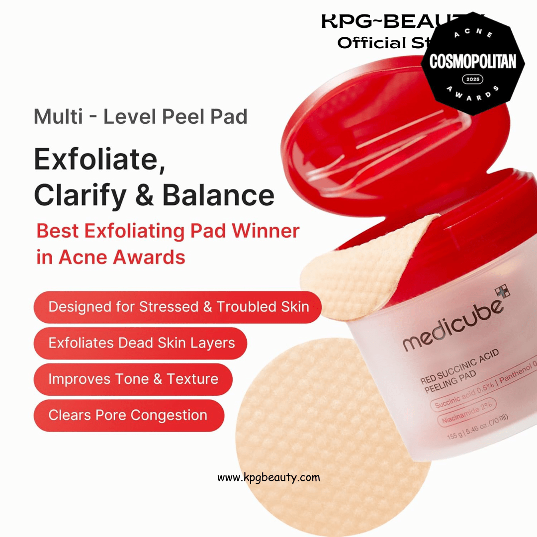 medicube Toner Pads Red Succinic Acid Panthenol Facial Peeling Pad | Exfoliating Toner Pad for Breakout - Prone Skin | Niacinamide, AHA, BHA, and Soothing Panthenol - Non - Comedogenic, 70 Pads (1 Pack)Medicube